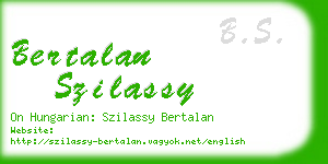 bertalan szilassy business card